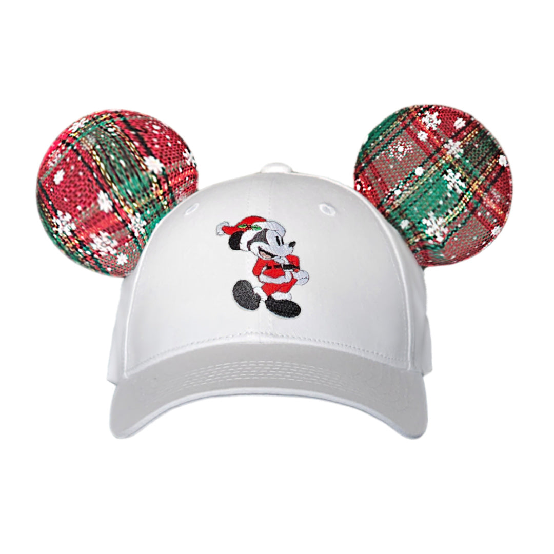 Holiday Plaid Mouse Ear Hat