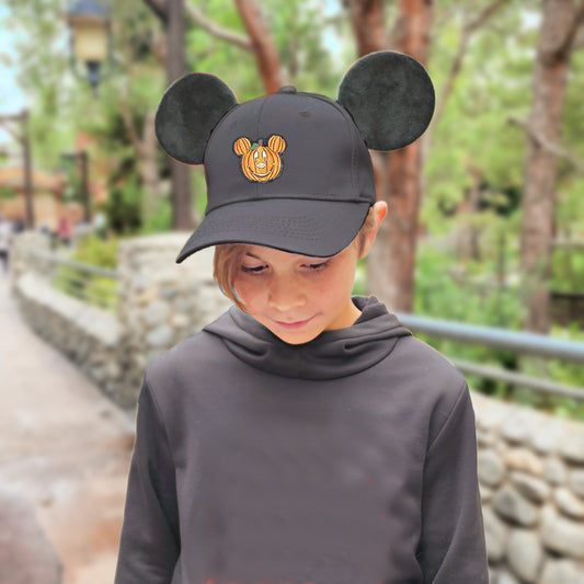 Giant Pumpkin Kid's Hat -Black