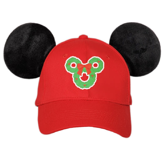 Mickey Wreath Kid's Mouse Ear Hat -Red