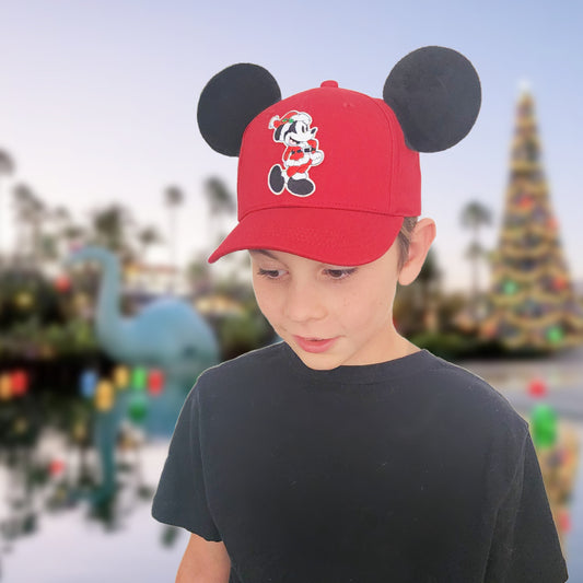 Silly Santa Kid's Mouse Ear Hat -Red